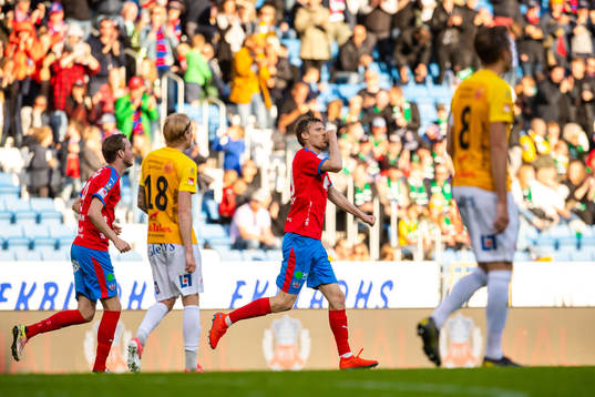 Helsingborgs Andri Bjarnason jublar