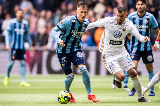 Djurgårdens Fredrik Ulvestad och Östersunds Dino Islamovic
