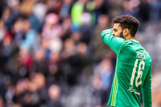Östersunds målvakt Sixten Mohlin deppar