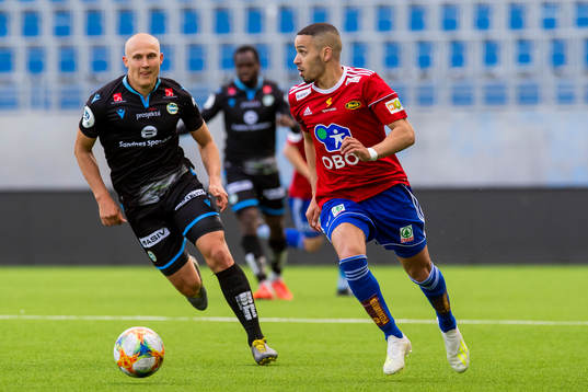 Johannes Laaksonen of Sandnes Ulf and Ahmed El-Amrani of