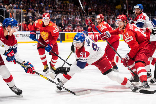 David Sklenicka and Radek Faksa of Czech Republic against