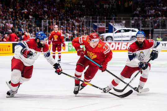 Radko Gudas and Milan Gulas of Czech Republic against