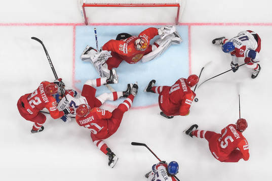 Jan Kovar and Michael Frolik of Czech Republic  against