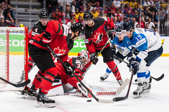 Dante Fabbro, Adam Henrique, goaltender Matt Murray and