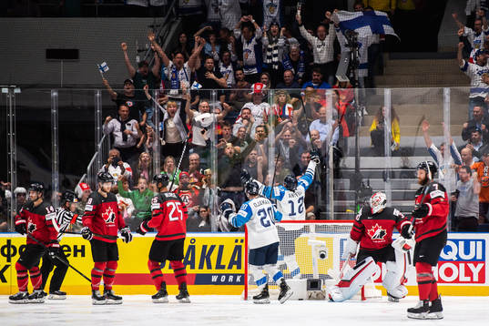 Niko Ojamäki and Marko Anttila of Finland celebrate