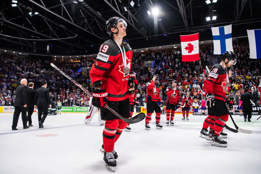 Kyle Turris of Canada looks dejected