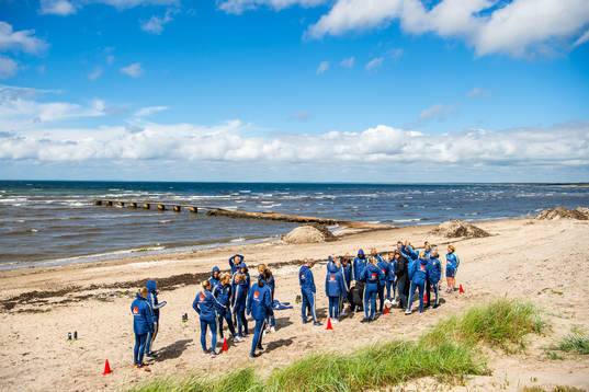 Players and staff of Swedish women national football team
