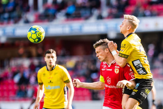Elfsborgs Simon Strand och Kalmars Viktor Elm
