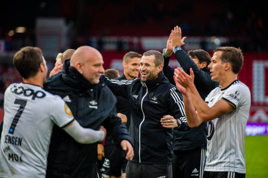 Eirik Horneland, head coach of Rosenborg,  celebrates