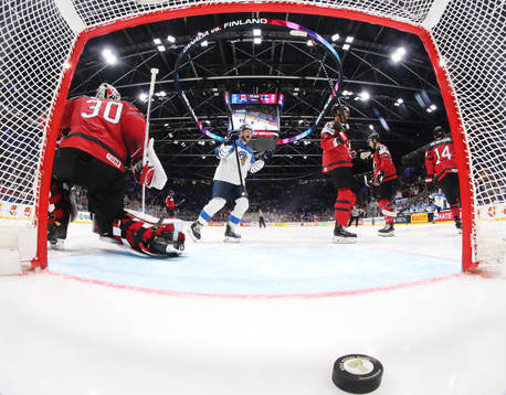 Niko Ojamäki of Finland celebrate the 1-2 goal from Marko