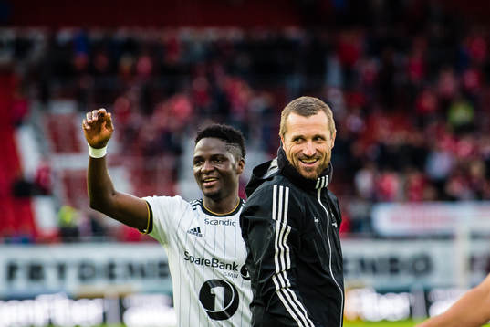 Babajide David Akintola of Rosenborg and Eirik Horneland,