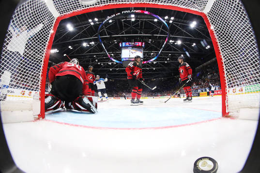Marko Anttila and Niko Ojamäki of Finland celebrate the