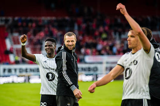 Babajide David Akintola of Rosenborg and Eirik Horneland,