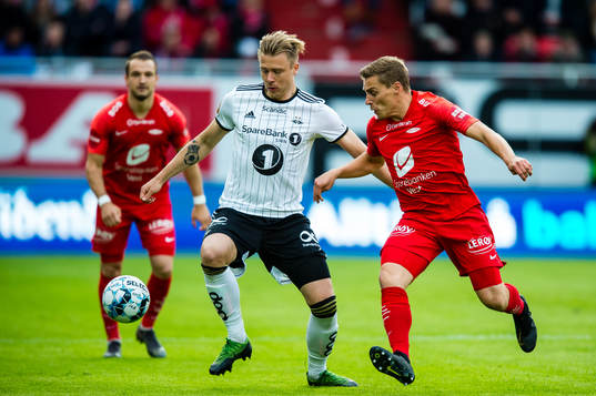 Alexander Toft Søderlund of Rosenborg and Ruben Yttergård