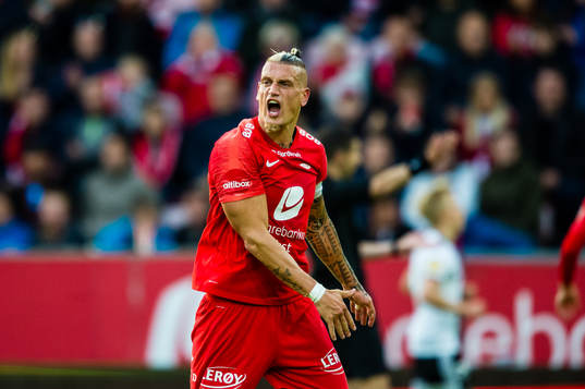 Vito Wormgoor of Brann reacts