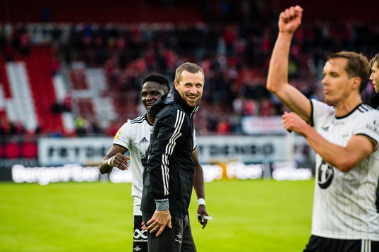 Babajide David Akintola of Rosenborg and Eirik Horneland,