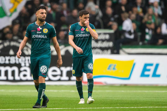 Hammarbys Imad Khalili och Jeppe Andersen deppar