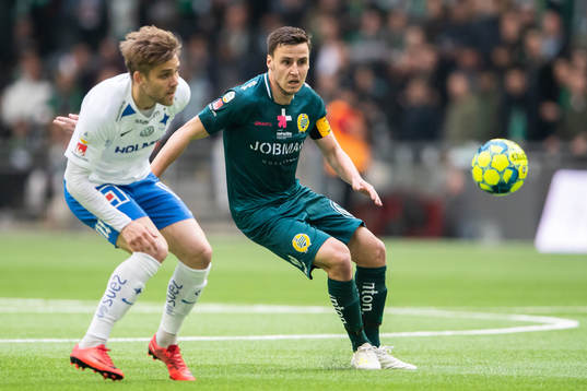 IFK Norrköpings Christoffer Nyman och Hammarbys Jeppe