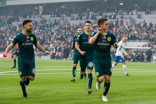 Hammarbys Imad Khalili och Alexander Kacaniklic jublar