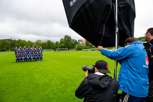 A team photo shoot with coaching staff of the Swedish