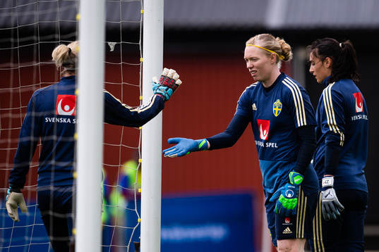 Goalkeepers Jennifer Falk,  Hedvig Lindahl and  Zecira