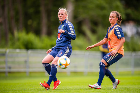 Stina Blackstenius and Julia Zigiotti Olme of Swedish women