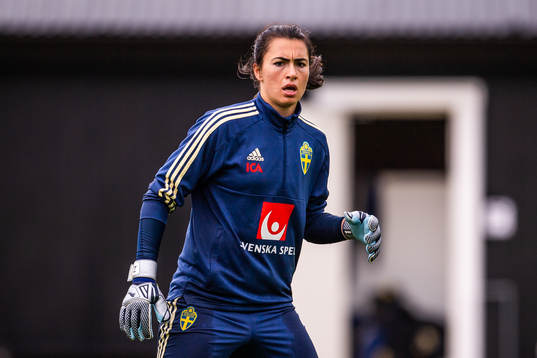 Goalkeeper Zecira Musovic of Swedish women national