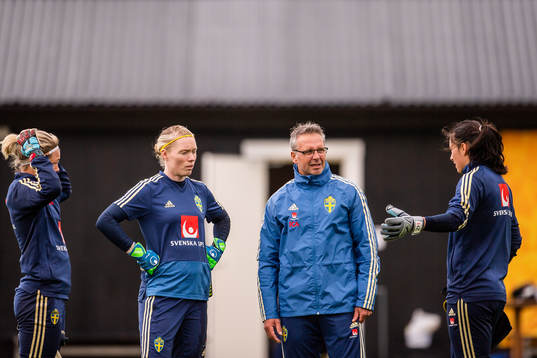 Goalkeeper Jennifer Falk,  Hedvig Lindahl, goalkeeper coach