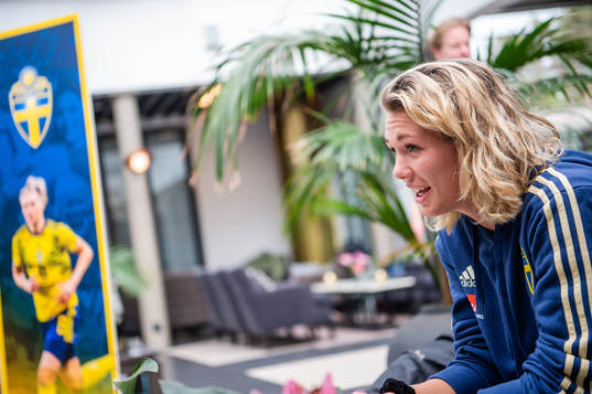 Goalkeeper Jennifer Falk of Swedish women national football