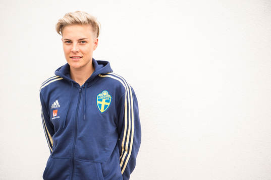 Lina Hurtig of Swedish women national football team poses