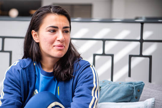 Goalkeeper Zecira Musovic of Swedish women national