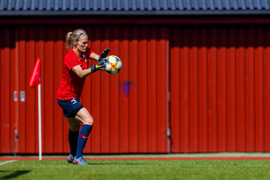 Goalkeeper Ingrid Hjelmseth of Norway