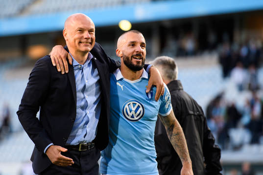 Malmö FFs tränare Uwe Rösler och Guillermo Molins