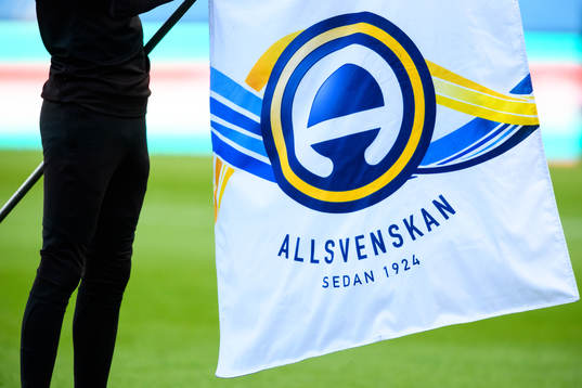 Logotypen för Allsvenskan på en flagga