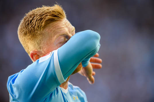 Malmö FFs Anders Christiansen deppar