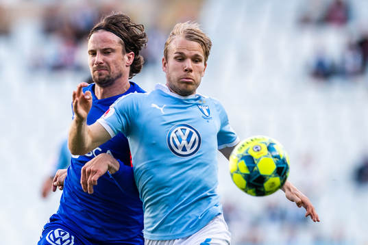 Sundsvalls Linus Hallenius och Malmö FFs Oscar Lewicki
