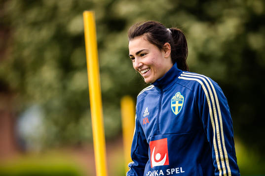 Goalkeeper Zecira Musovic of Swedish women national