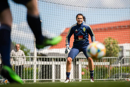 Goalkeeper Zecira Musovic of Swedish women national
