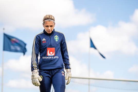 Goalkeeper Jennifer Falk of Swedish women national football