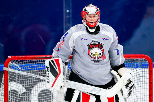 under en ishockeyträning med Malmö Redhawks J18/20
