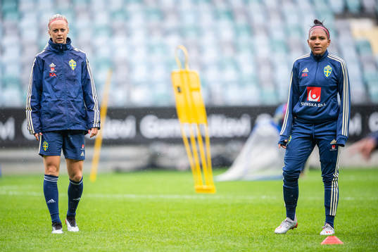 Amanda Ilestedt and Madelen Janogy of Swedish women