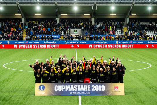 Häckens spelare jublar