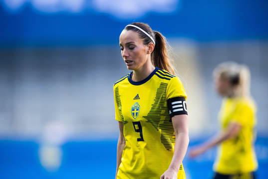 Kosovare Asllani of Sweden looks dejected