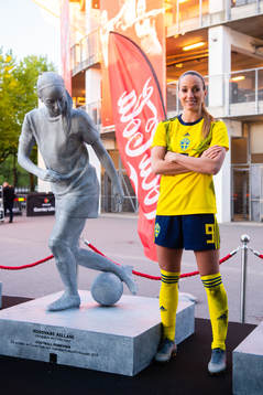 Kosovare Asllani of Sweden poses for a portrait next to a