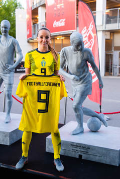 Kosovare Asllani of Sweden poses for a portrait next to a