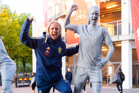 Caroline Seger of Sweden poses for a portrait next to her
