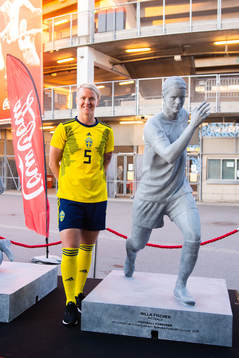 Nilla Fischer of Sweden poses for a portrait next to her