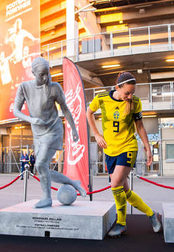 Kosovare Asllani of Sweden poses for a portrait next to her