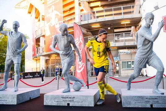 Kosovare Asllani of Sweden poses for a portrait next to her