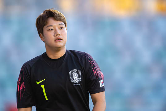Goalkeeper Gaae Kang of South Korea